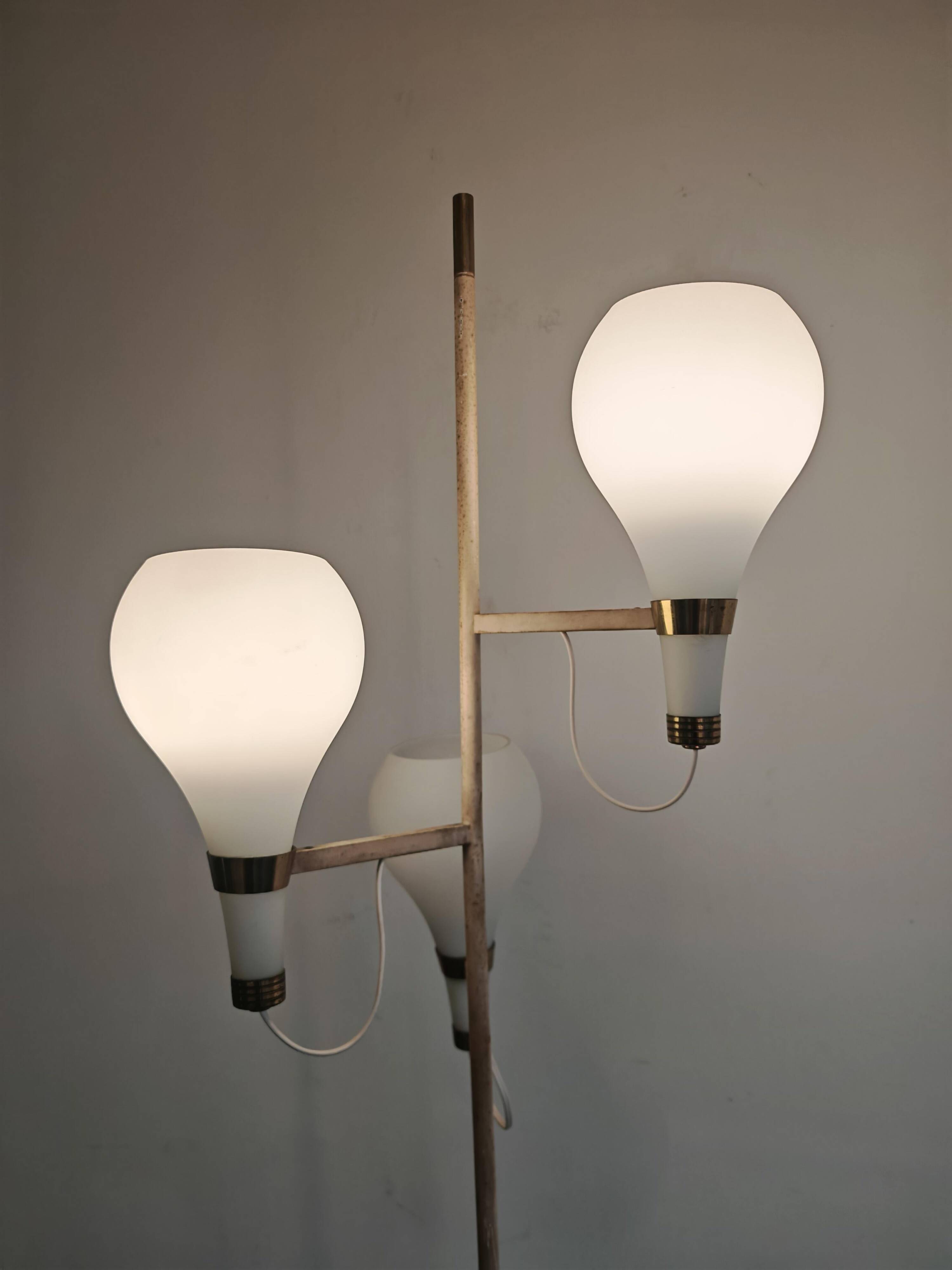 Lampe sur pied 3 bras Mid Century Modern Stilnovo 1950