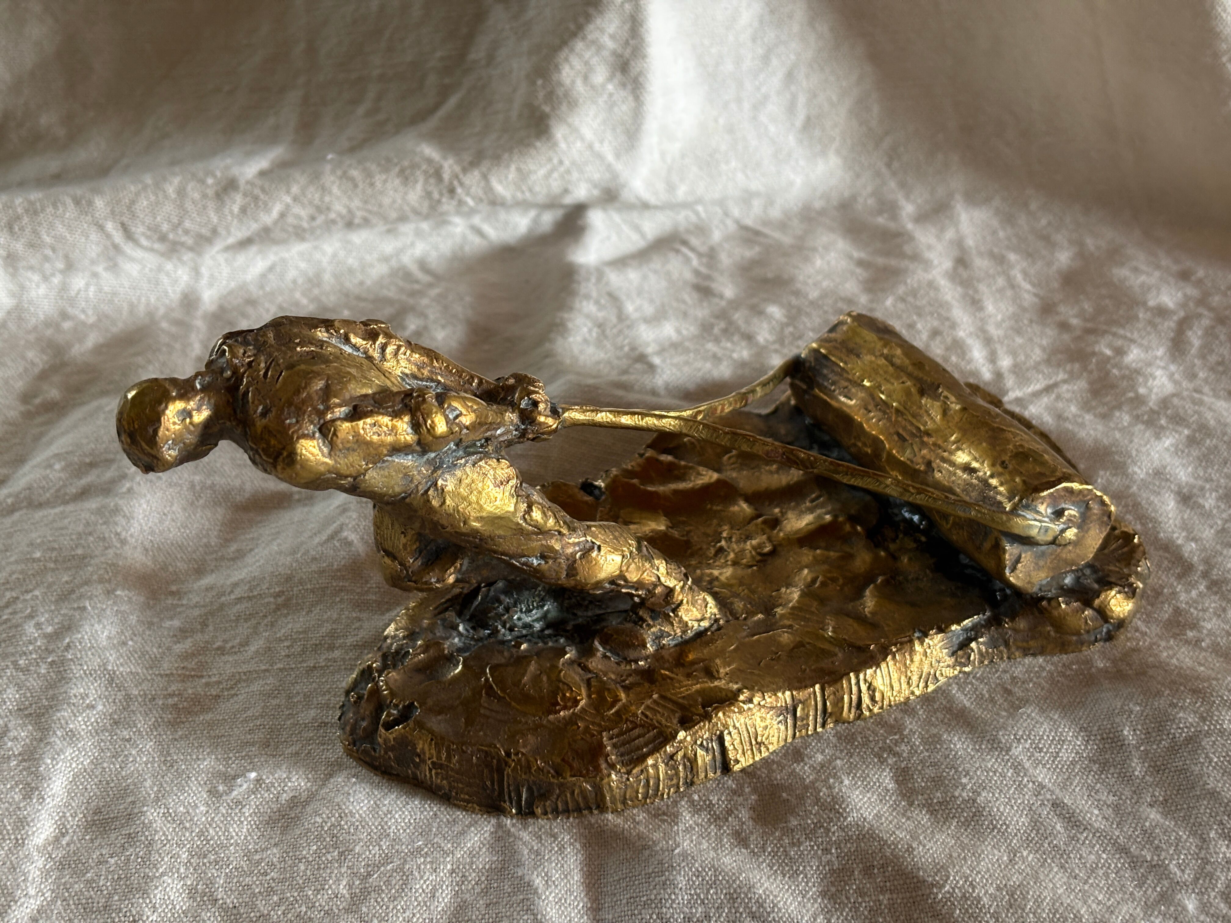 Brutalist bronze sculpture
