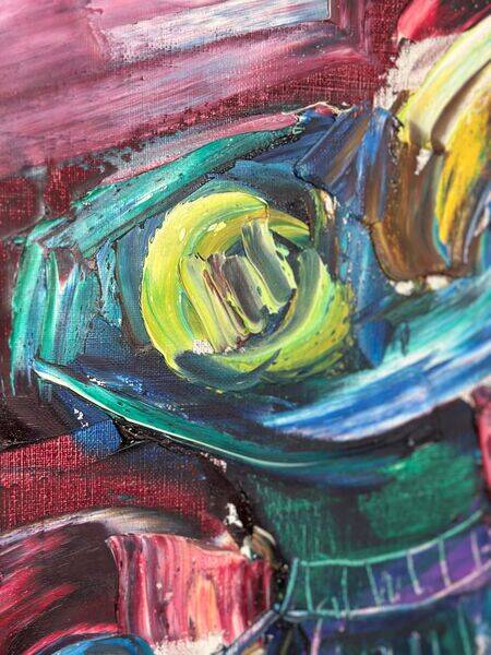 Original mid-century European oil on canvas – “Still Life” by Roy – dated 1969 – vintage & framed – 75 × 64 cm (29.5" × 25.2")