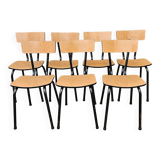 Chairs in black and light brown formica