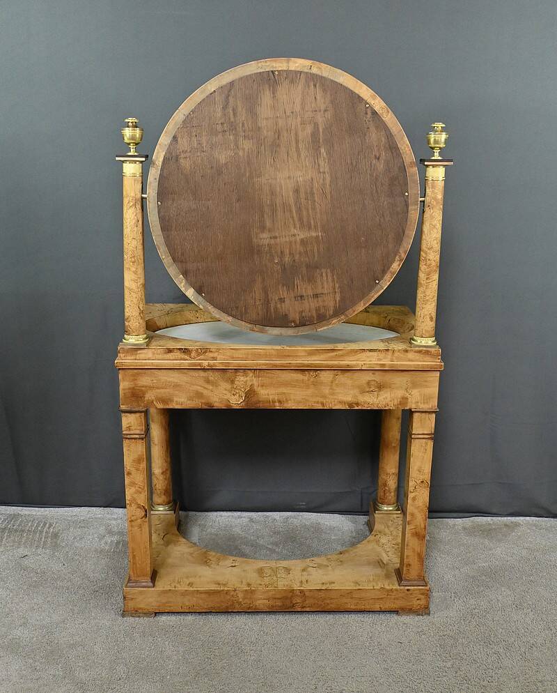 Dressing table in elm burl veneer, Empire period – Early 19th century