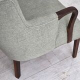 1960s, Danish armchair, original light grey furniture wool, teak wood.