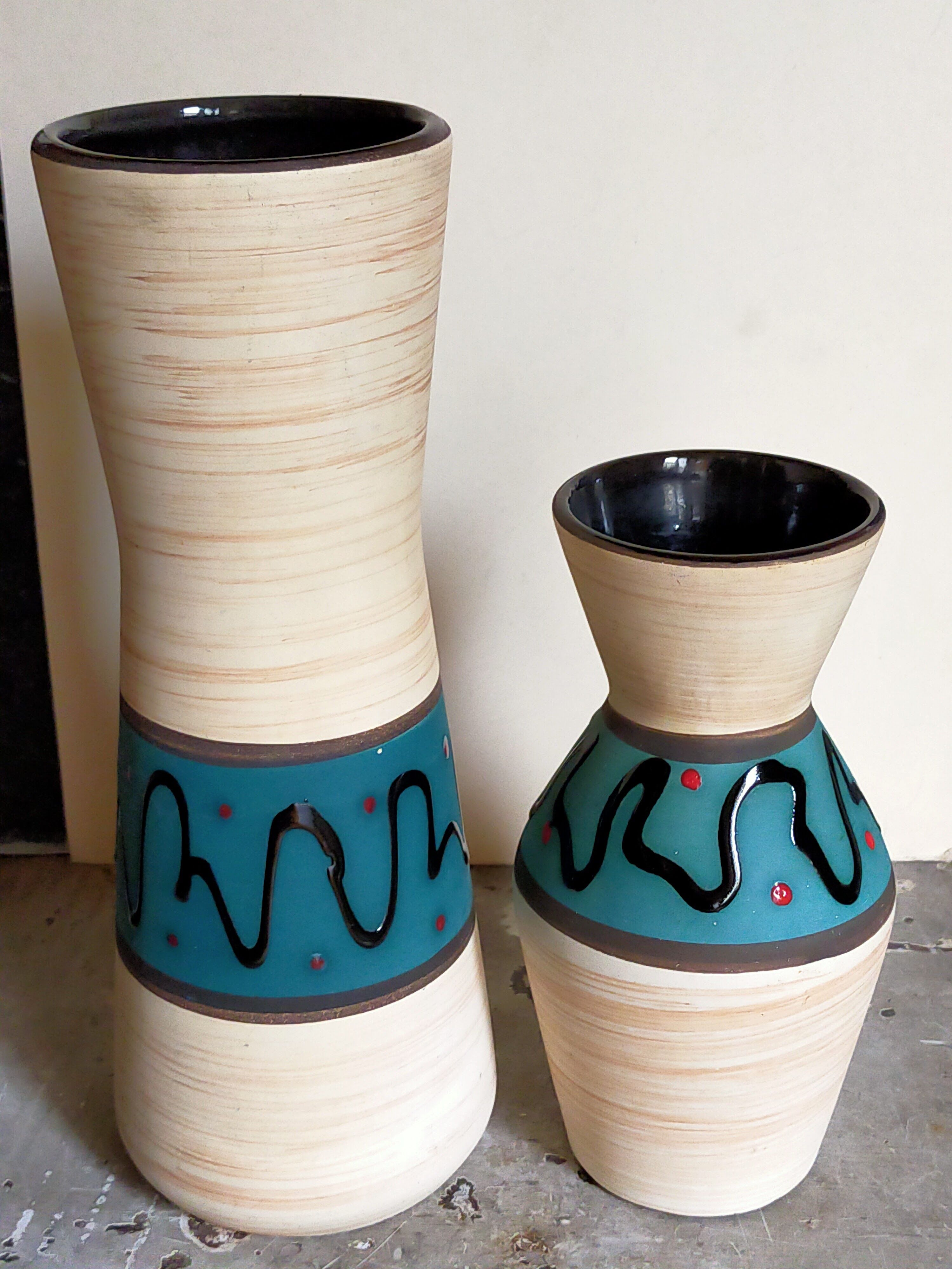 W vase duo.  Germay 50s