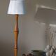 Modern sculptural Scandinavian floor lamp in solid pine, 1970s.
