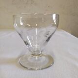 12 engraved fine glass aperitif / liqueur glasses