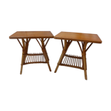 Pair of nightstands in rattan