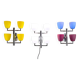 Fontana Arte, Set of 3 4-Light Wall Lamps, Murano Glass, Italy