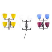 Fontana Arte, Set De 3 Appliques 4 Feux, Verres Murano, Italie