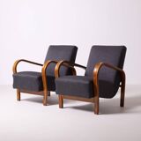 Pair of armchairs by Kozelka andKropacek, Interier Praha, 1950s