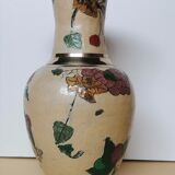 Paire de vases en laiton émaillé