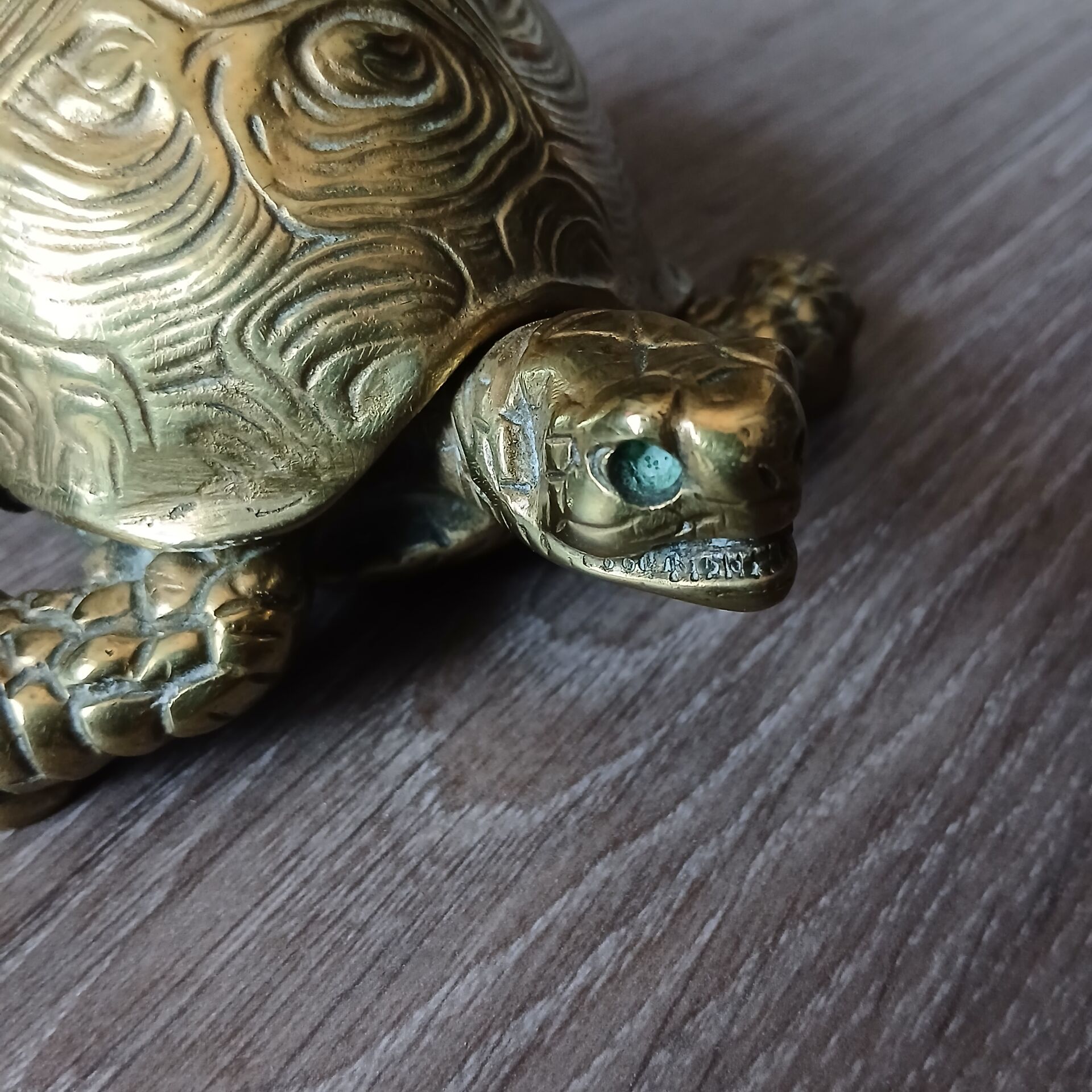 Solid brass tortoise, pocket tray