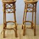 60's rattan stools pair