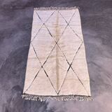 Moroccan rug Beni M'Rirt white - 161 x 280 cm