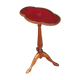 Wooden pedestal table red leather top