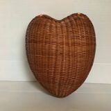 Heart shaped wicker rattan box