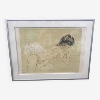 Lithographie Jean Jansem Danseuse circa 1970