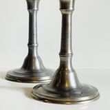 Pair of vintage pewter candlesticks