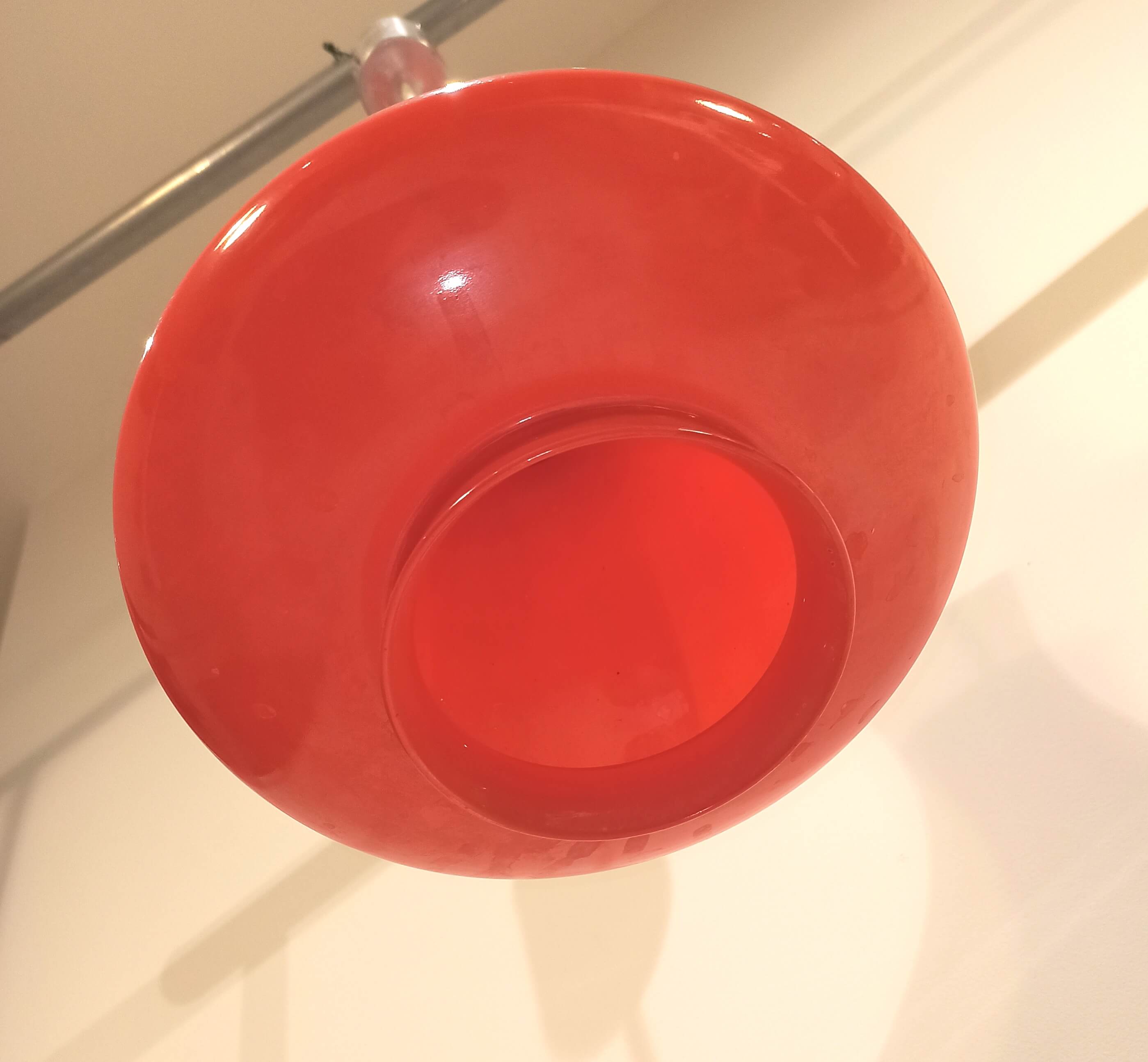 Vintage 1970s orange glass pendant lamp
