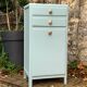 Vintage gray green bathroom chest of drawers