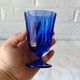 6 vintage footed glasses in cobalt blue coloured glass from Portugal