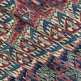 Pair of blue & green silk and wool kilims handmade persian rugs
