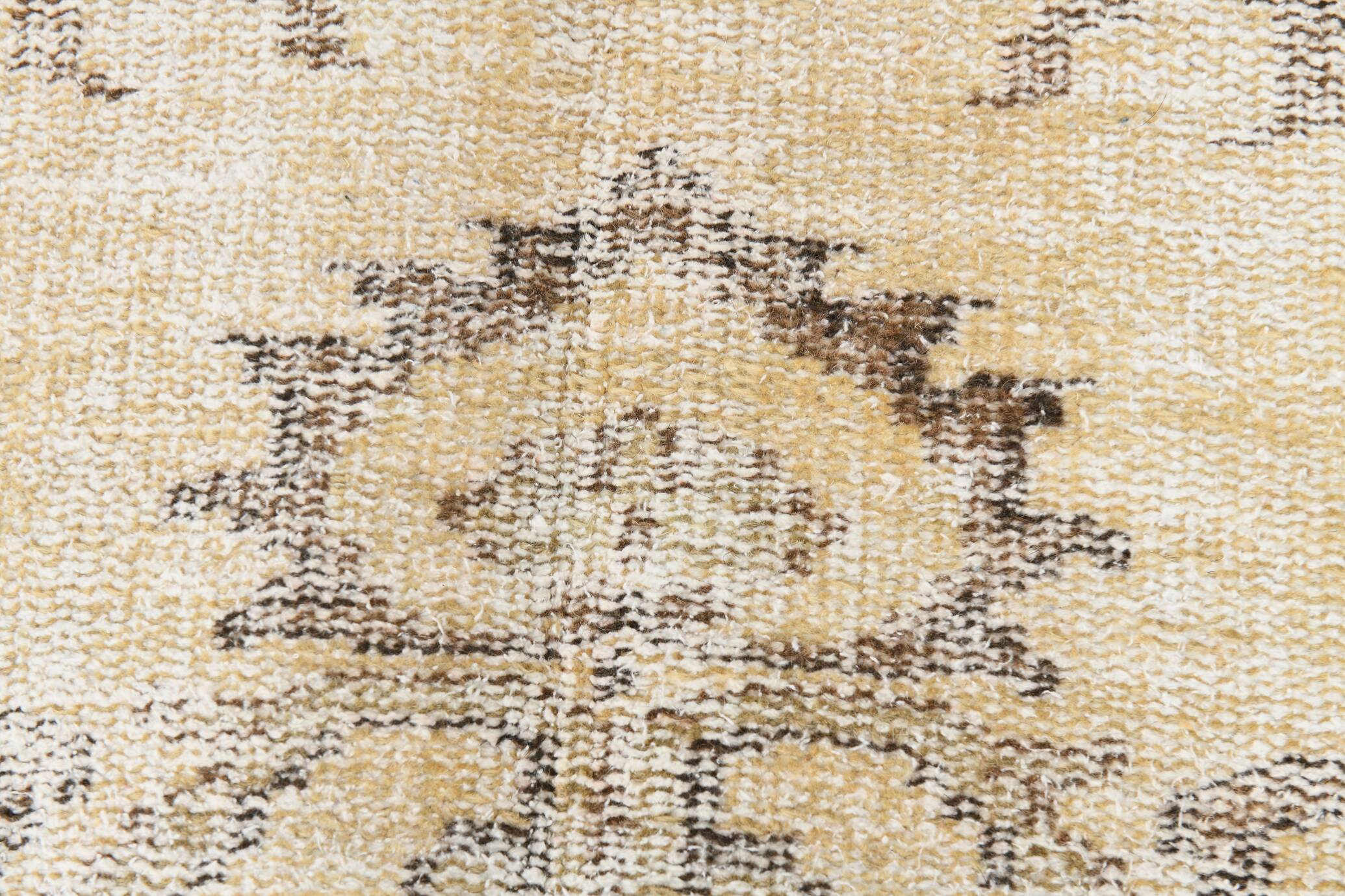 5x8 Pale Yellow Handmade Wool Soft Turkish Rug, 159x238Cm SK 5244