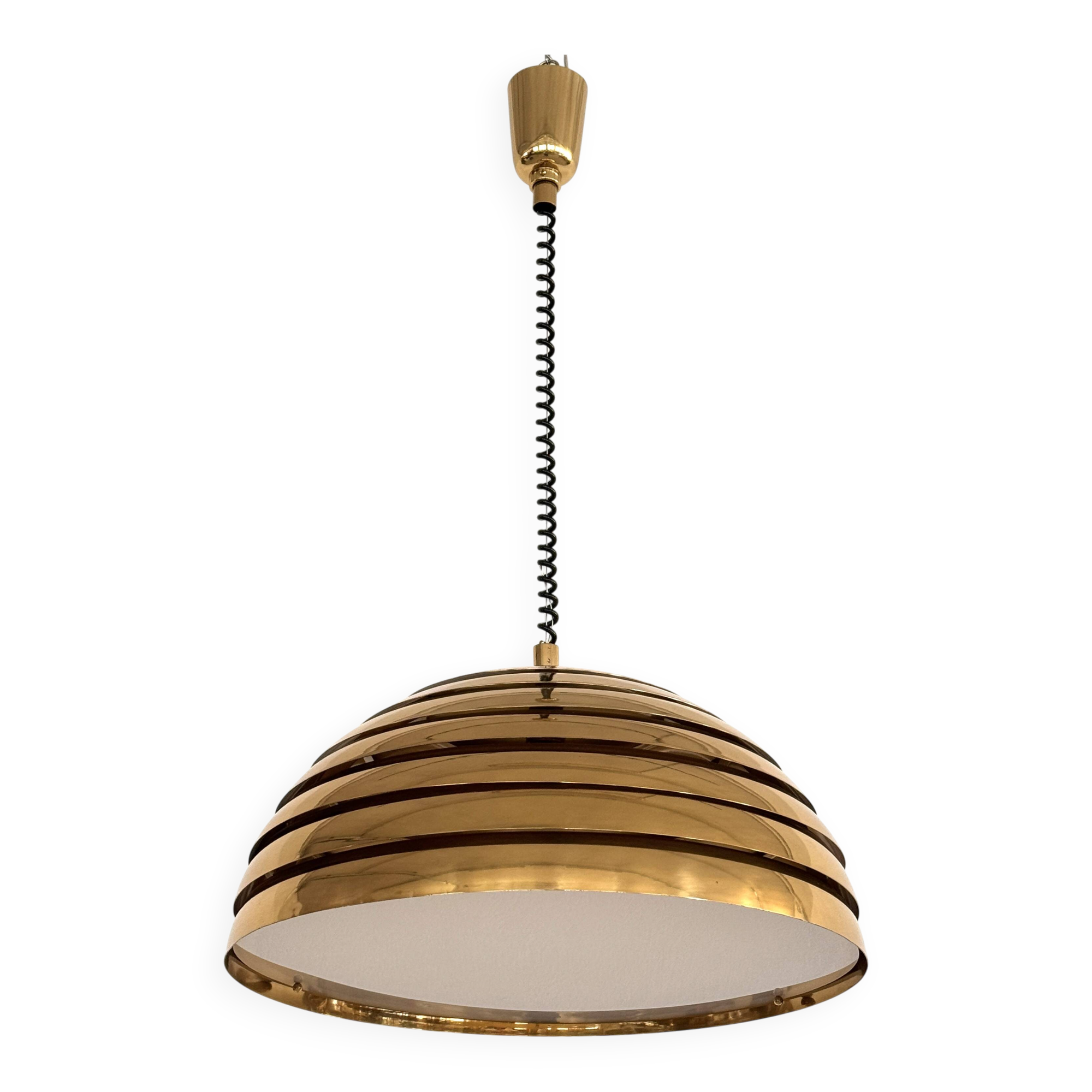 Midcentury Modern Brass Chandelier by Vereinigte Werkstätten, 1960