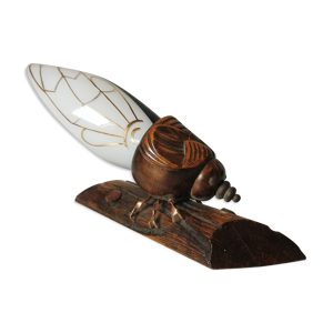 Lampe cigale opaline
