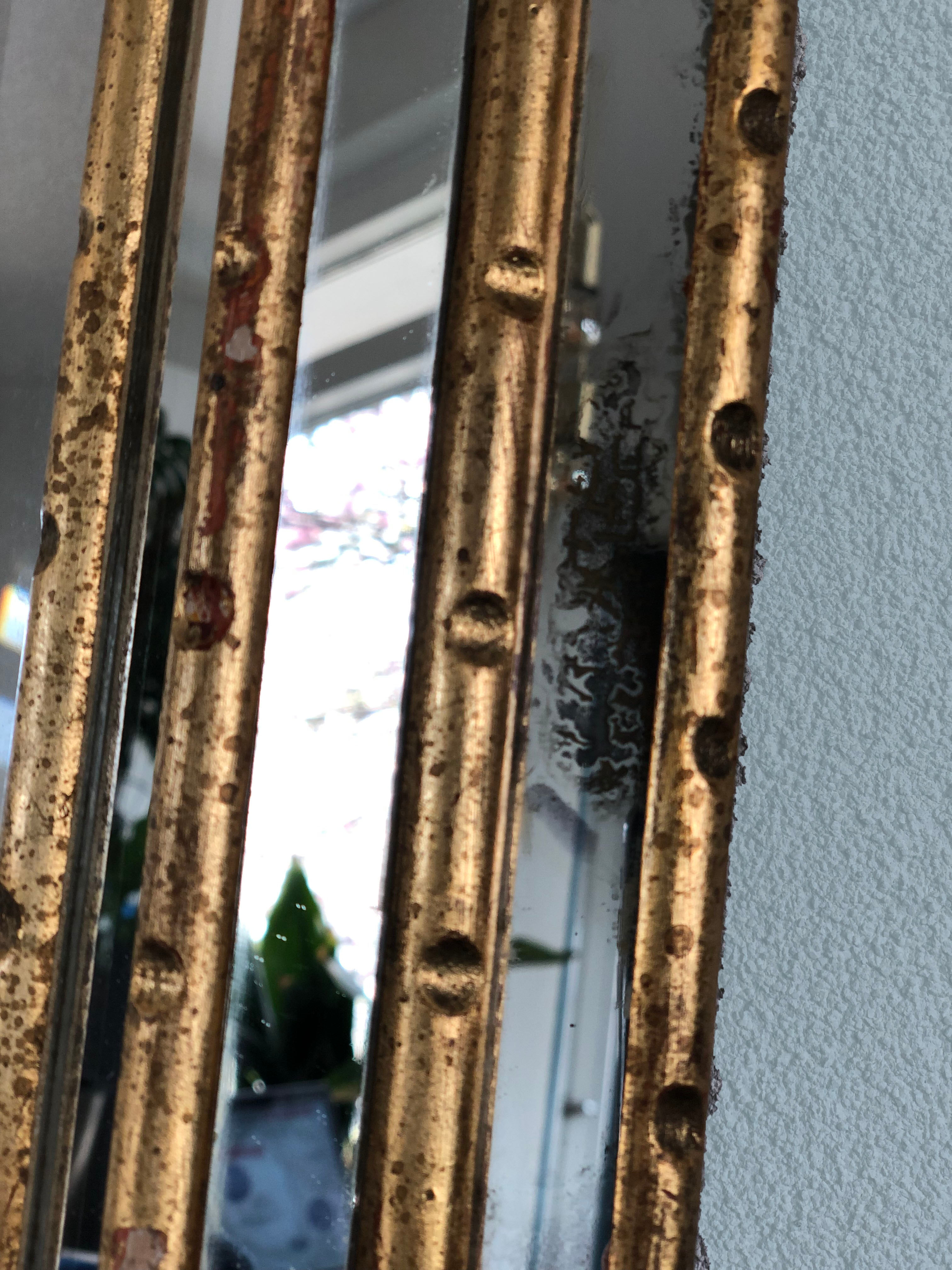 LaBarge Italian faux bamboo Hollywood Regency mirror 1980s