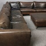 Gigantic modular leather sofa design for 12 people.