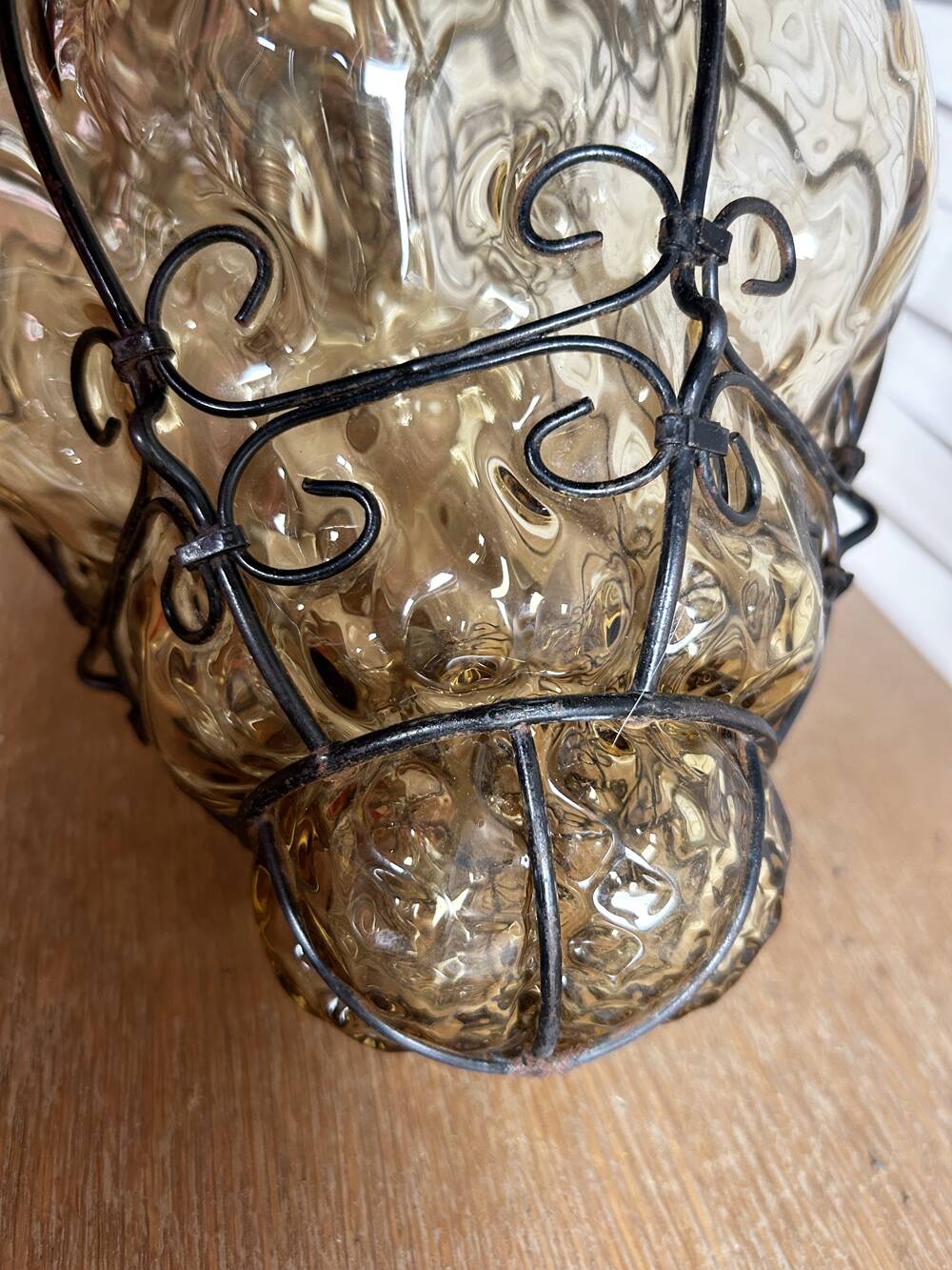 Hallway cage lantern, Murano blown glass, Venice, vintage, 1960s