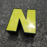 Yellow and black industrial sign letter "N"