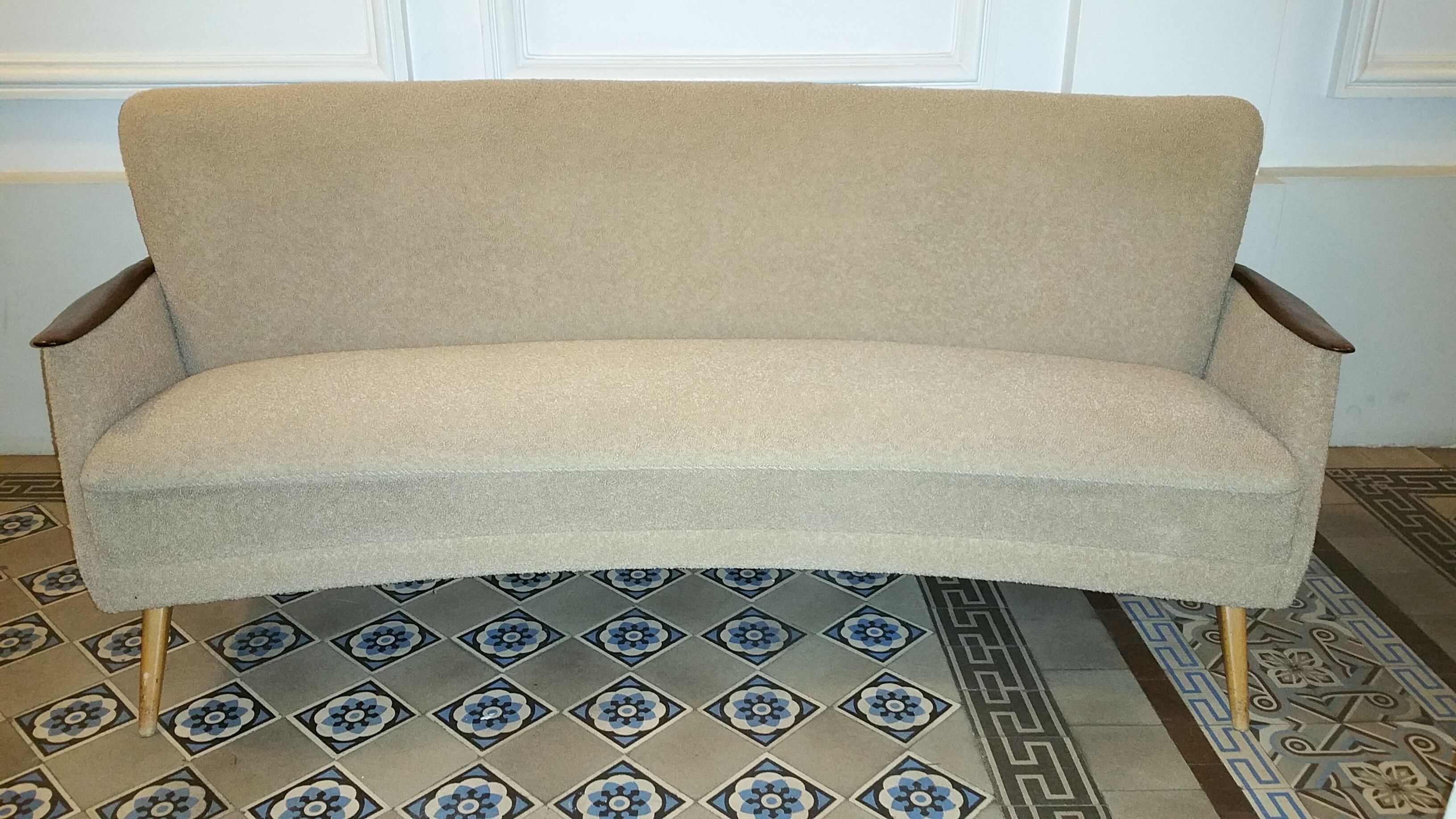 Set arc + 2 chairs 50s 60s Danish sofa good condition