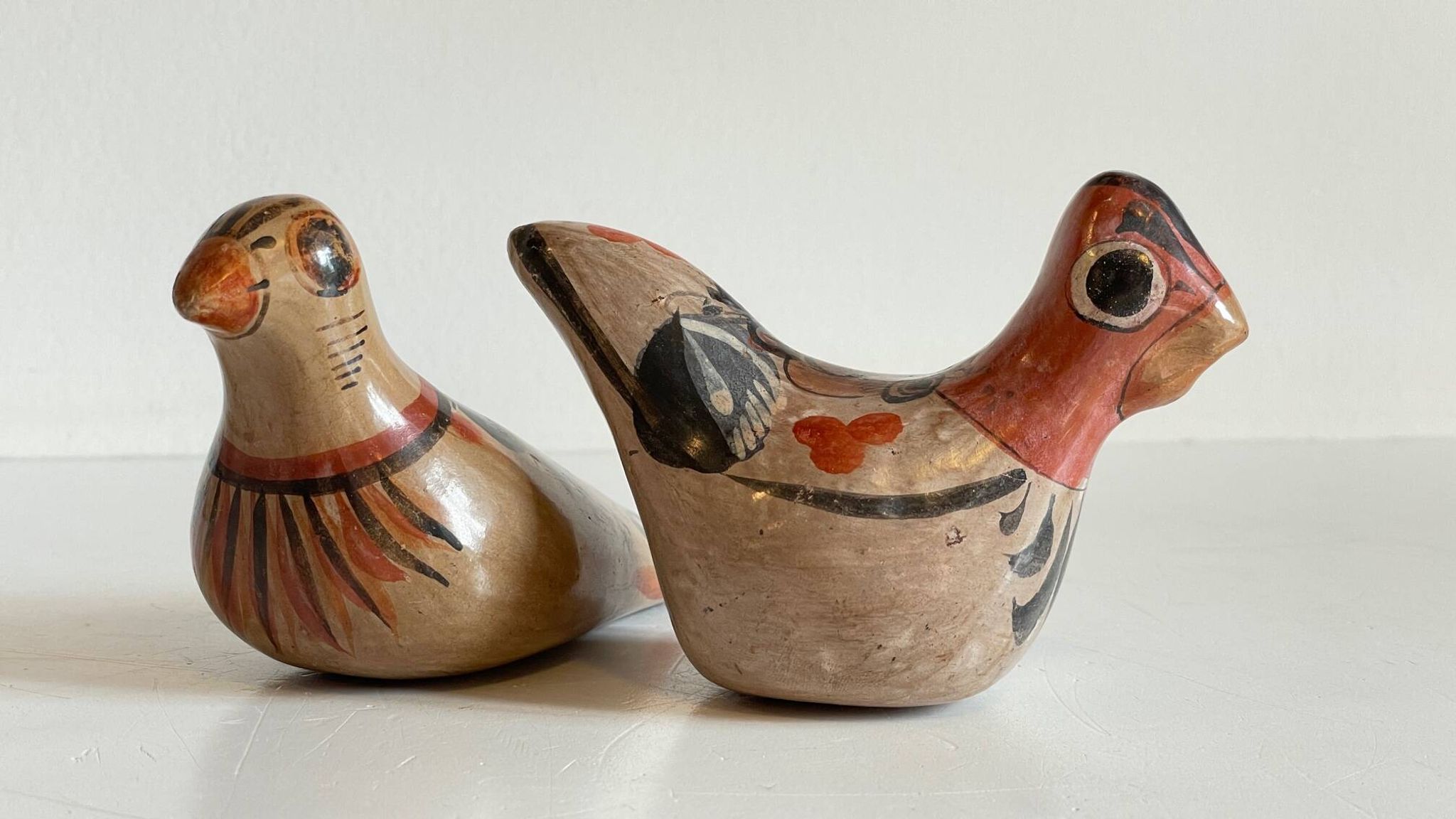 Couple OISEAUX Céramique MEXIQUE Vintage