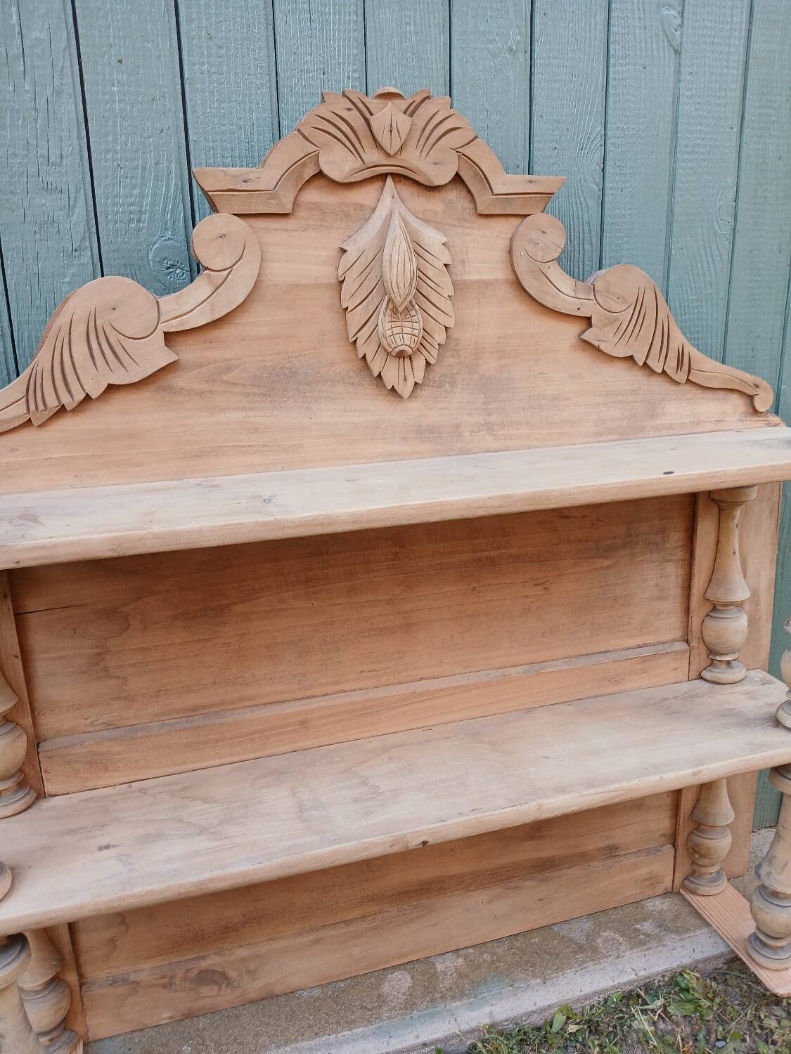 Antique carved wooden shelf