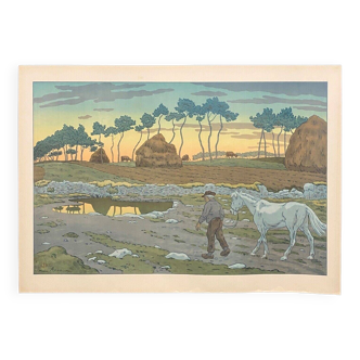 Lithograph by Henri Rivière Le Crépuscule