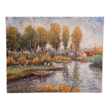 Oil on canvas signed-landscape