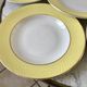 lot of 6 hollow plates Moulin des Loups textured canary yellow 50s