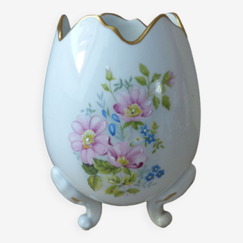 Ancien vase oeuf tripode porcelaine de limoges, grand oeuf limoges