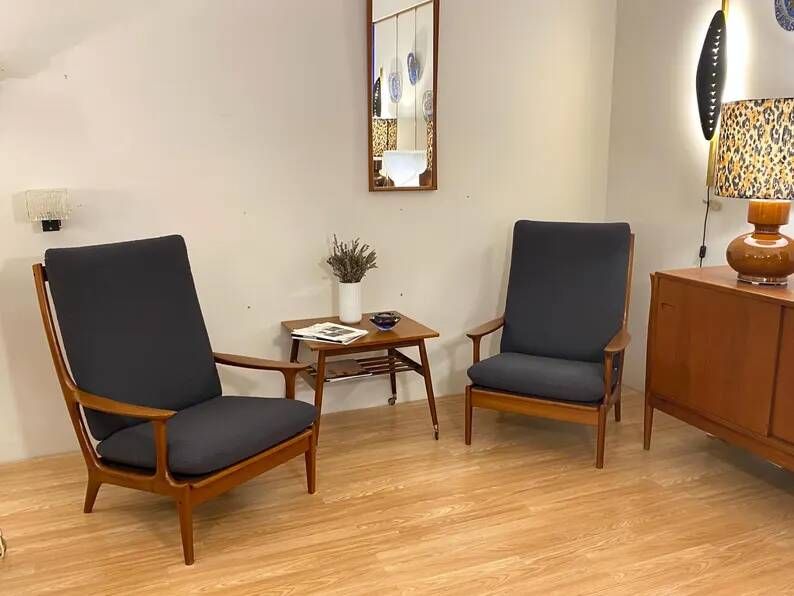 Pair of Scandinavian armchairs by Edvard Valentinsen for Fraska, Denmark 1960s.