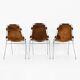 Ensemble de 3 Chaises Les Arcs par Charlotte Perriand, années 1960