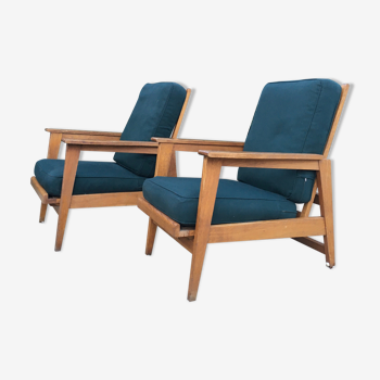 Pair of "transat" armchairs - 1950