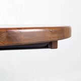 Table à manger ronde en teck danois avec rallonge, années 1970