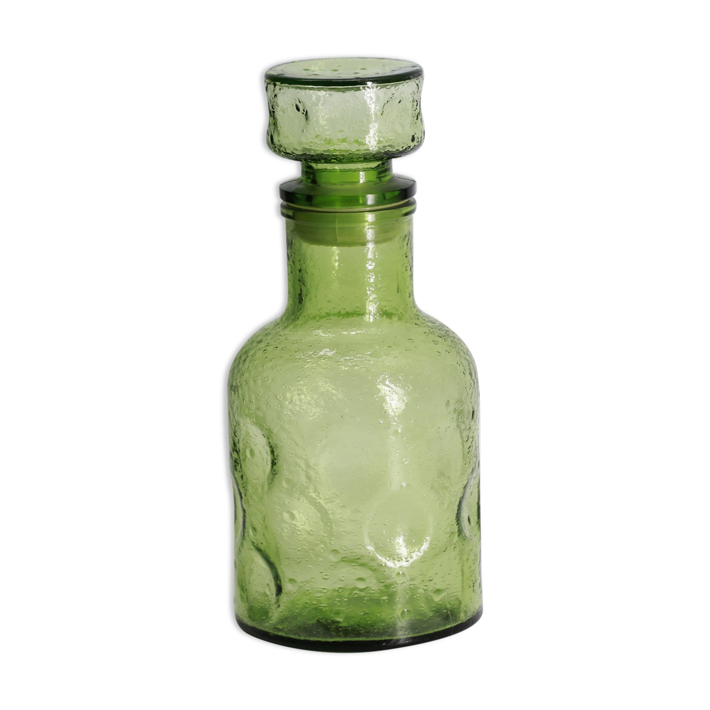 Green bottle made of old glass