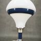 1970s Italian Space Age Opaline Glass and Blue Metal Table Lamp