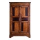 Old wardrobe cabinet in elm and solid walnut