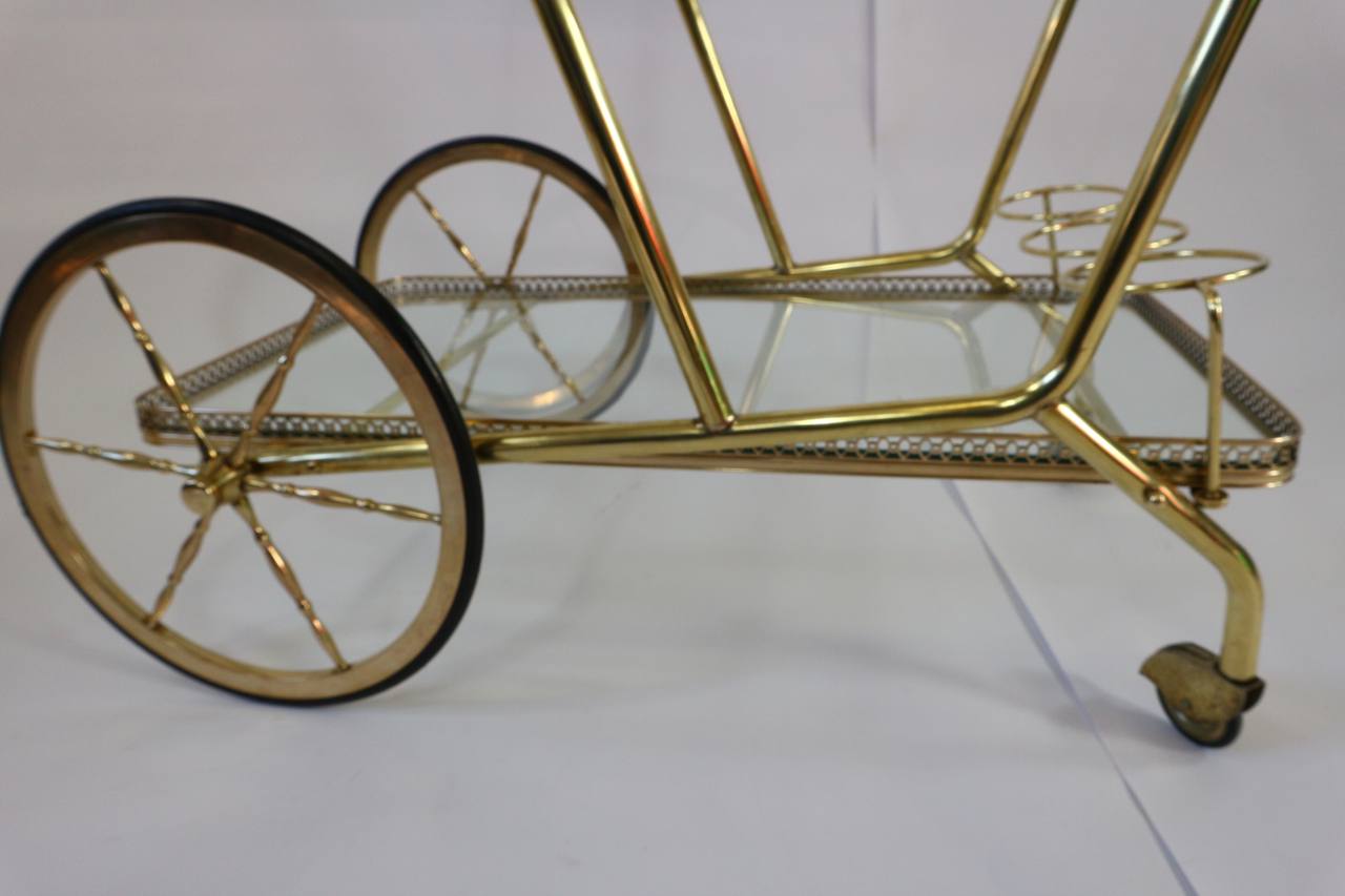 Elegant food trolley - brass - vintage.