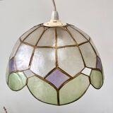 Green "Harlequin" mother-of-pearl earring