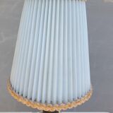 Vintage candlelight vanilla earthenware border gold and rhodoid lampshade pleated azure