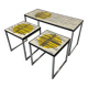 Mid Century Modernist Chrome and ceramic Belarti Coffee Side Table set 1950